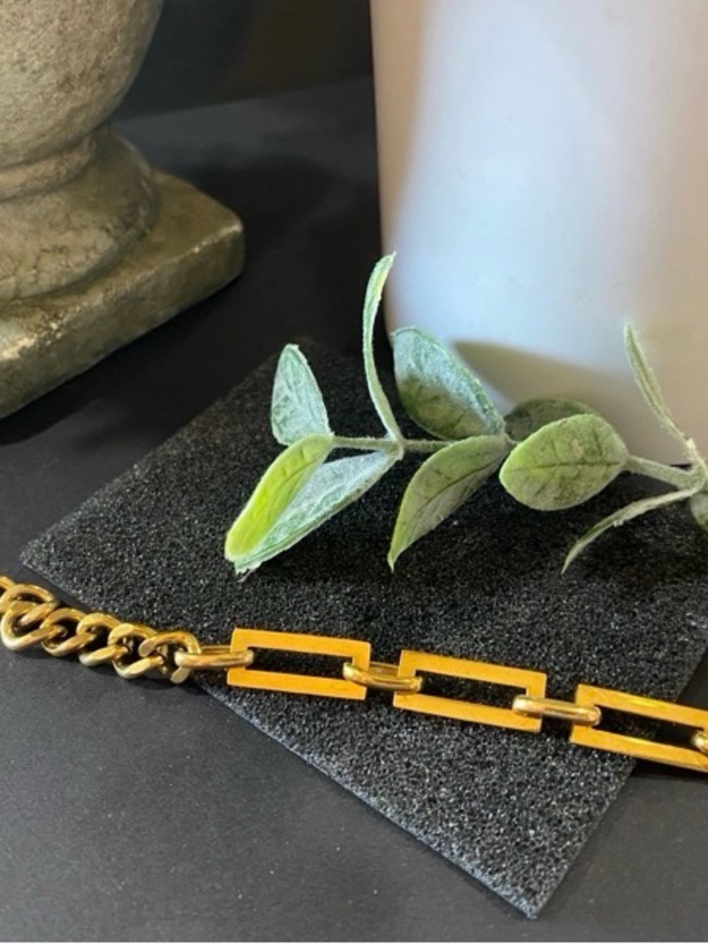 Flat Rectangular & Chain Link Bracelet